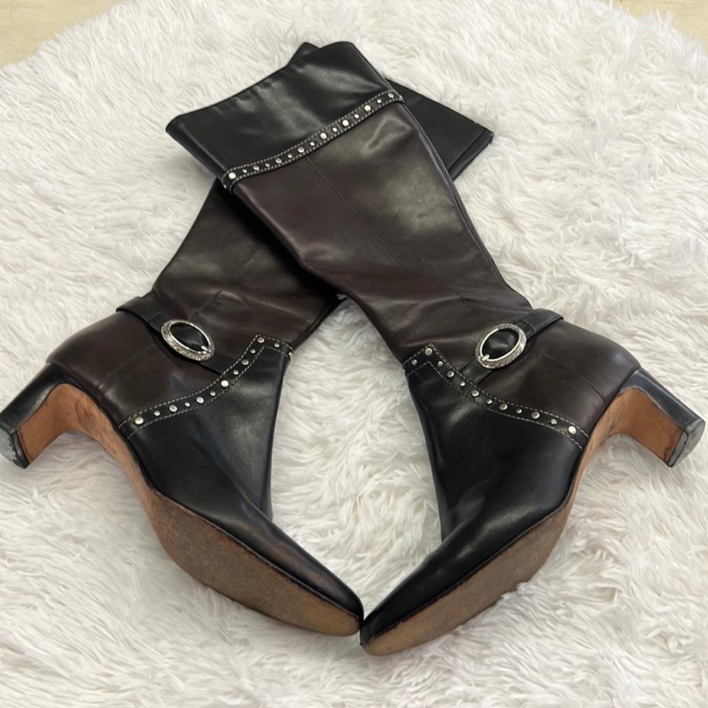 Brighton Taos knee high boots 2 tone sz 7